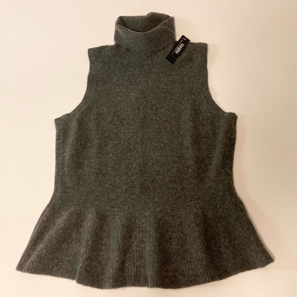 New White House Black Market Grey Acrylic Polyester Sleeveless Sweater size L - Picture 14 of 14